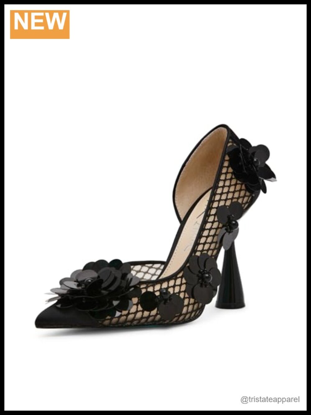 Floral Mesh Stiletto Heel Pumps
